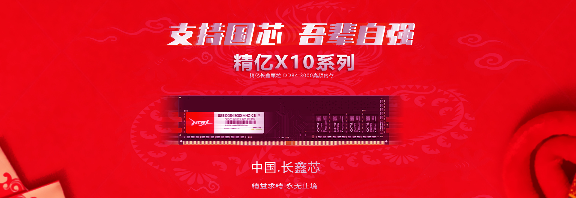 精亿国产长鑫颗粒 X10系列 8G DDR4 3000 全新上市